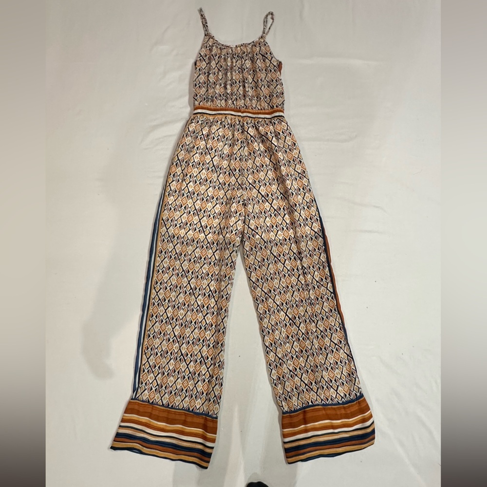 Forever 21 Geometric Jumpsuit in Cream and Brown - Picture 2 of 6